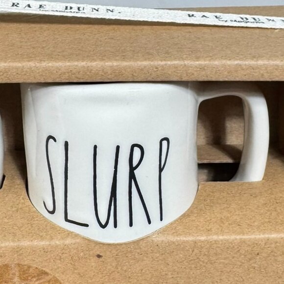 Rae Dunn Espresso Mug Set (4) — SIP • GULP • DRINK • SLURP  (NIB) - Picture 7 of 8